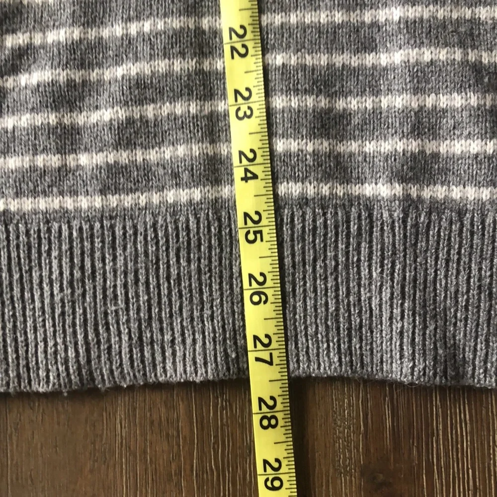 J.Crew Men/Women Striped Preppy Old Money Gray Merino Wool Blend Size M
